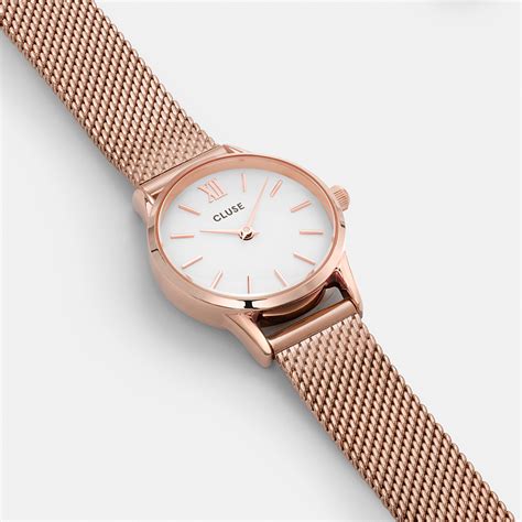 Cluse Cl Mesh Rose Gold White Zegarek Net