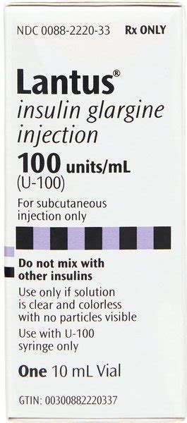 LANTUS Insulin Glargine Injection U 100 Injectable 10 ML Vial