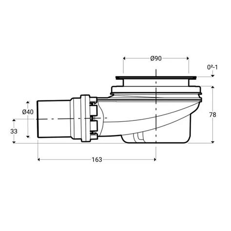 Sifón para plato de ducha Geberit d90 con tapón de descarga cromado 150