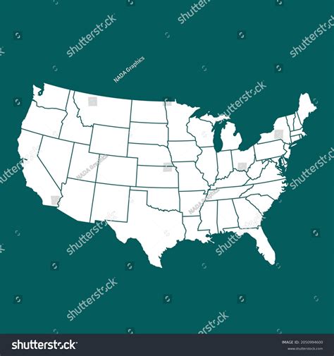 Usa Map High Detailed White Color Stock Vector (Royalty Free) 2050994600 | Shutterstock