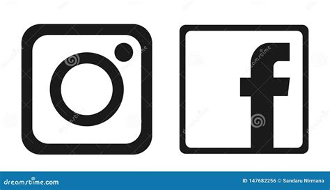 Fije De Vector Social Popular Del Elemento De Instagram Facebook De Los Iconos De Los Logotipos