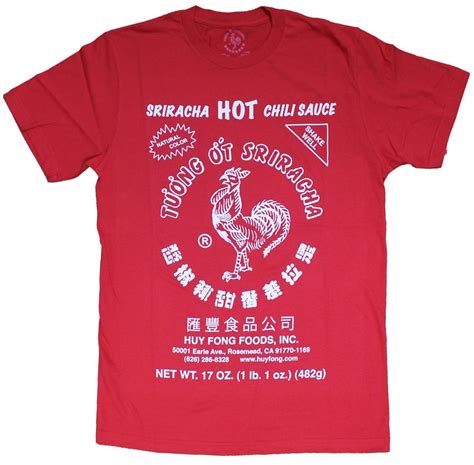 Sriracha Hot Sauce Label Official Licensed Mens T Shirt S 2xl Ebay