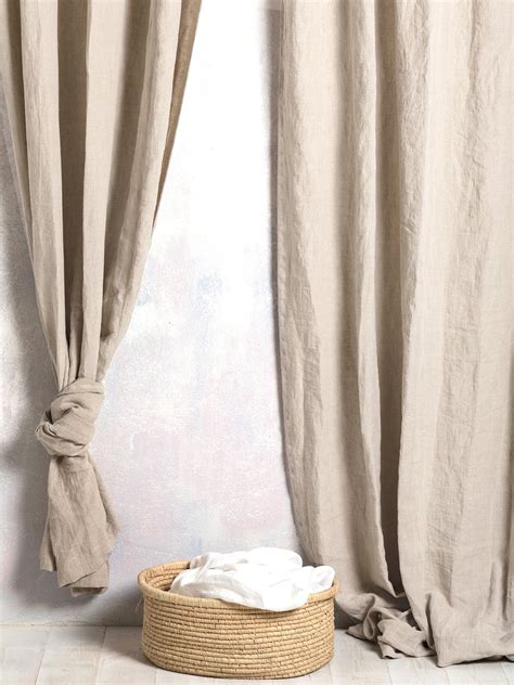 Linen Curtain Panel Linen Curtain Drape Linen Drape In Natural Color