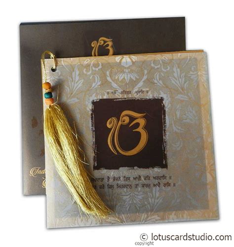 Gold Shine Ganesh Wedding Card Lotus Card Studio