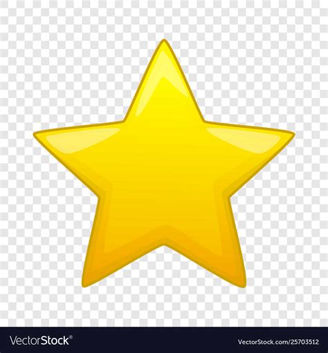 Five Pointed Yellow Star Icon Cartoon Style Vector Image