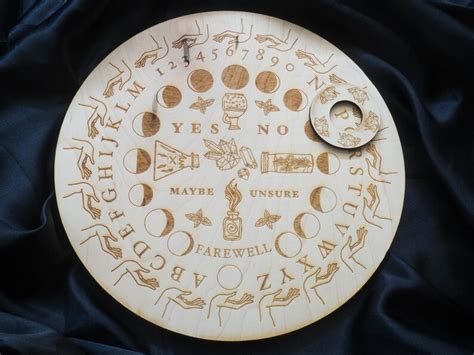 Ouija Board Round Wooden Spirit Board Potions Talking Etsy