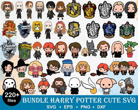 Harry Potter Cute Bundle Svg Png Dxf Eps Cute Wizard Svg Inspire