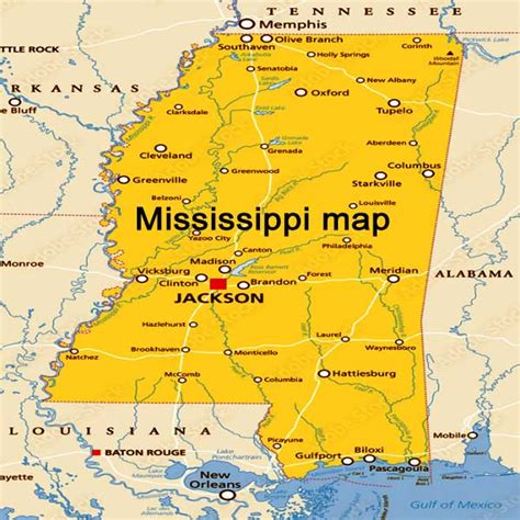 Mississippi mapa | Mississippi map | us map ms | Mapa Mississippi | ms ...