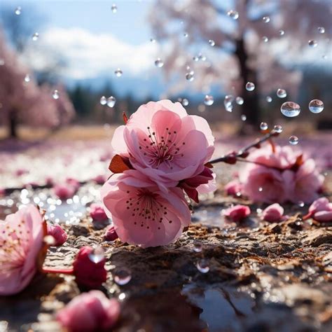 Premium Photo Pink Petal Paradise Cherry Blossom Background Image