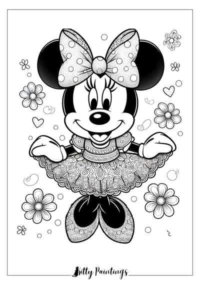 28 Cute And Easy Minnie Mouse Coloring Pages For Kids Free