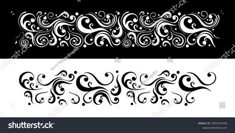 Black White Vector Batik Design That Stock Vector (Royalty Free ...