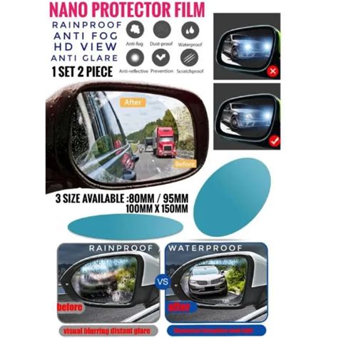 Car Side Mirror Water Repellent Rain Sticker Axia Myvi Saga Vvt Blm Flx