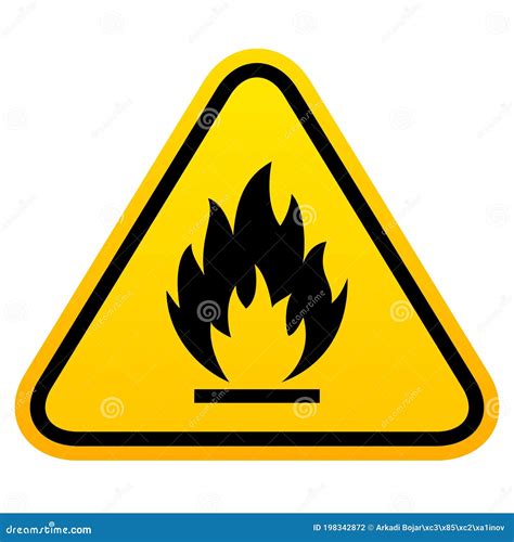 Signo De Advertencia De Incendio Triangular Ilustración del Vector