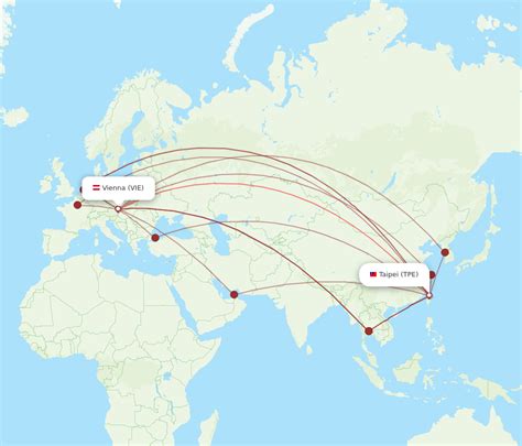 All Flight Routes From Taipei To Vienna Tpe To Vie Flight Routes