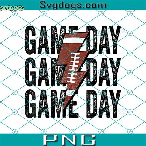 Vintage Game Day Football Lightning Bolt Png Funny Team Sport Png