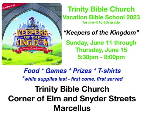 Trinity Bible Church Vacation Bible School 2023 Marcellus News