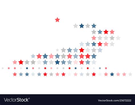 Abstract background of red blue white stars Vector Image