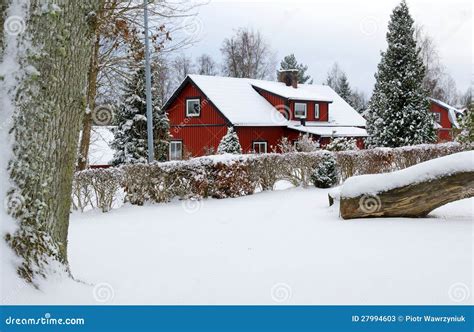 Swedish Winter Typical Landscape Stock Image - Image of idyllic, covered: 27994603