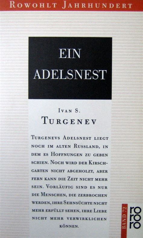 Ein Adelsnest Turgenjew Iwan S anonym Amazon de Bücher