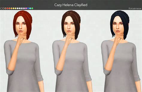 Kot Cat Cazy Helena Hair Clayified Sims 4 Hairs