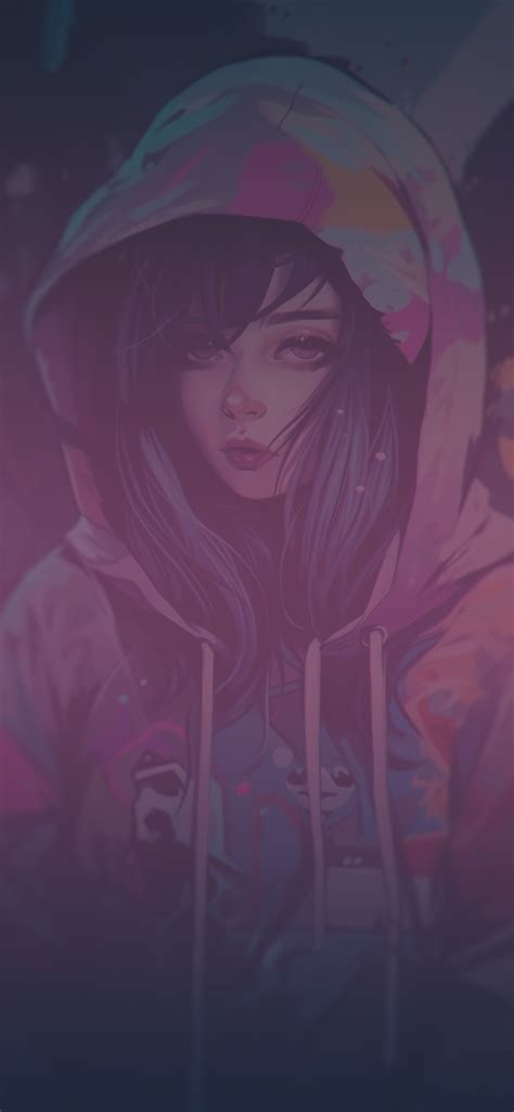 Anime Girl in Sweatshirt Wallpapers - Anime Aesthetic Wallpapers