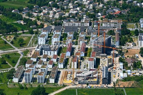 Mannheim von oben Neubau Hochhaus Gebäude im Wohngebiet Wohnhochhaus