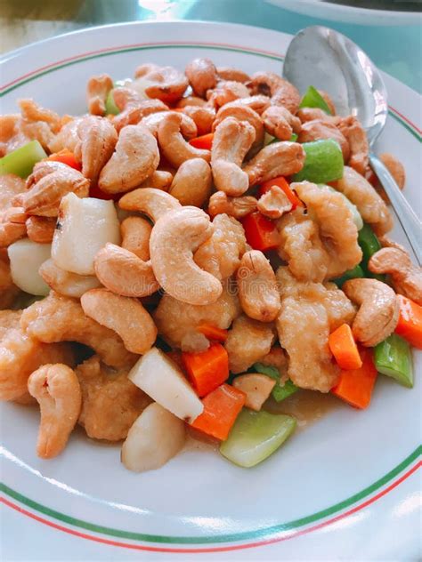 Stir Fried Chicken with Cashew Nuts. Stock Image - Image of closeup ...