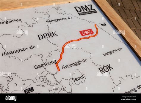 Korean DMZ map Stock Photo - Alamy