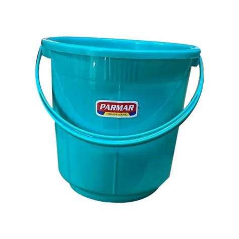 20L Parmar Sky Blue Plastic Bucket With Handle Size 10 Inch Height