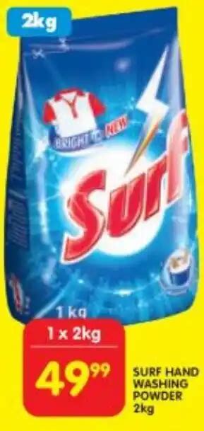 Surf Hand Washing Powder 2kg Offer At Shoprite