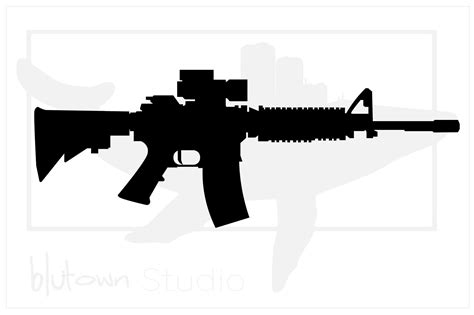 M4 Rifle Svg Png  Digital Download Etsy