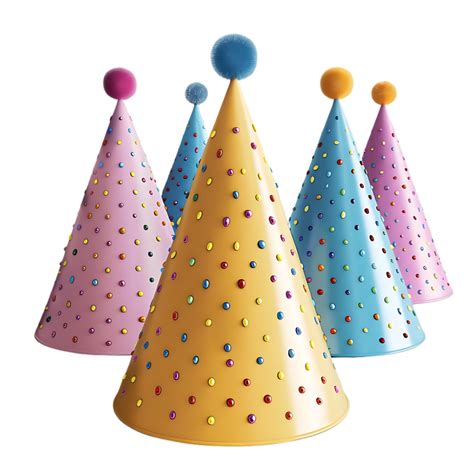 Colorful Party Hats With Dots Illustration 47763330 Png