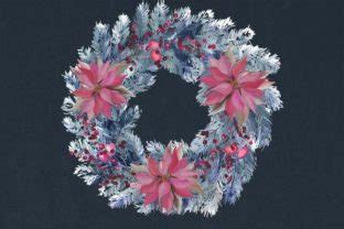 Winter Floral Wreath With Poinsettia Graphic By Vasmila Design