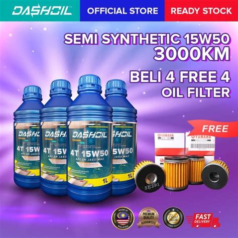 Dashoil T W L Semi Synthetic Sn Motorcycle Engine Oil Minyak