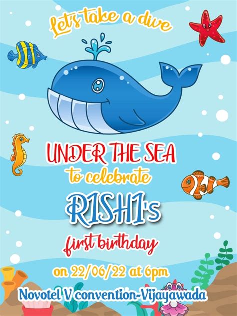 Under The Sea Party Invitations Template Ph