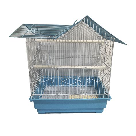 Jaula Para Aves Con Techo Triangular Azul Keet Cage Tusmascotas Cl