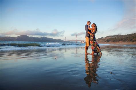 San Francisco Baker Beach Engagement Session Golden Gate Bridge