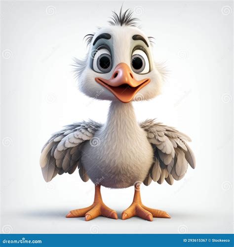 Realistic Hyper Detailed Cartoon Duck In Maya Royalty Free Illustration