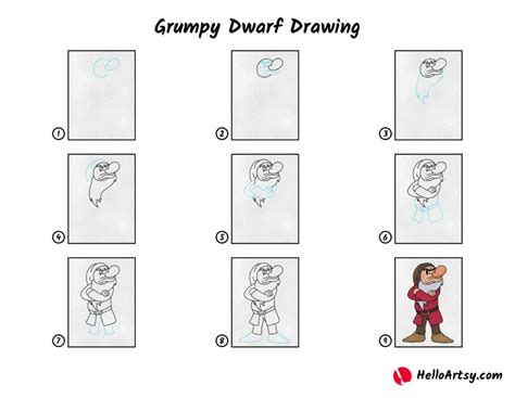 Grumpy Dwarf Drawing - HelloArtsy