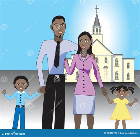 Black Family Church Clipart