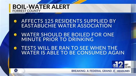 Boil Water Notice Issued For 125 Forrest County Customers Youtube