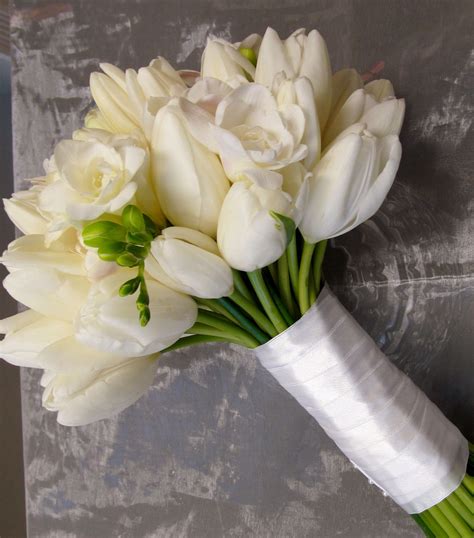 White Tulip Bridesmaid Bouquet