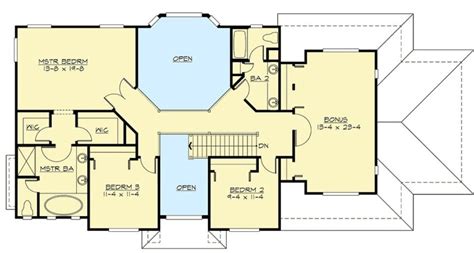 Two Story Bedroom Northwest Craftsman Shingle Style Home Floor Plan