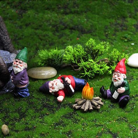 Funny Drunk Gnomes Garden Decor Naughty Drunken Garden