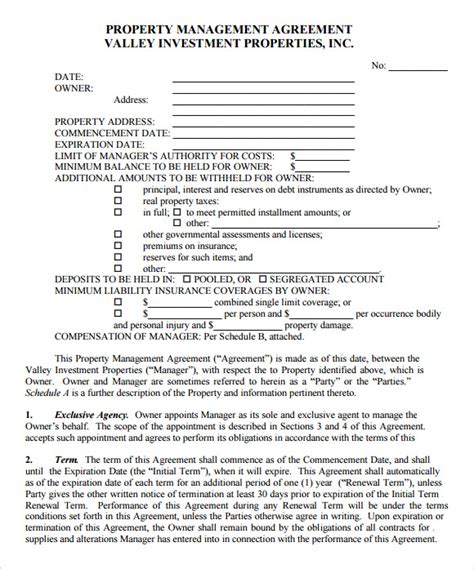 FREE 10+ Sample Property Management Agreement Templates in Google Docs ...