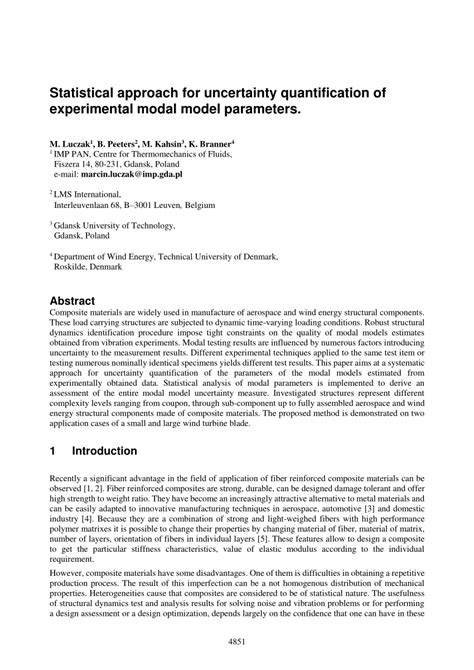 PDF Statistical Approach For Uncertainty Quantification Of