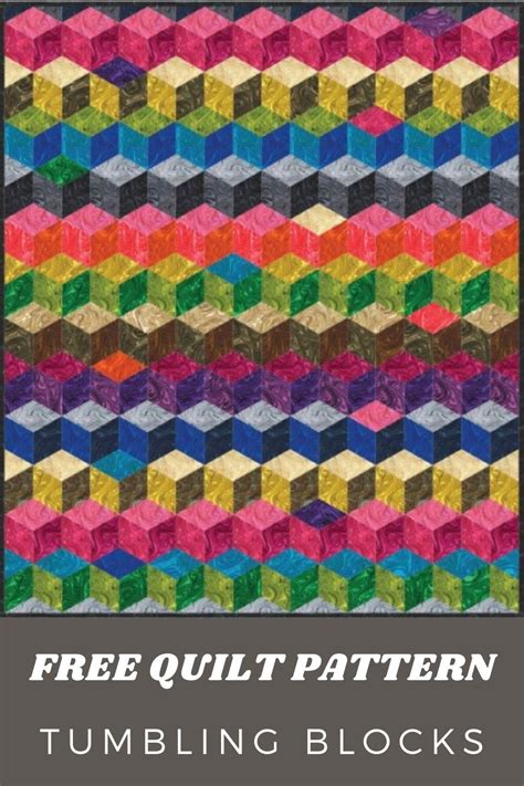 Free Quilt Pattern Tumbling Blocks Quilt Tumbling Blocks Quilt