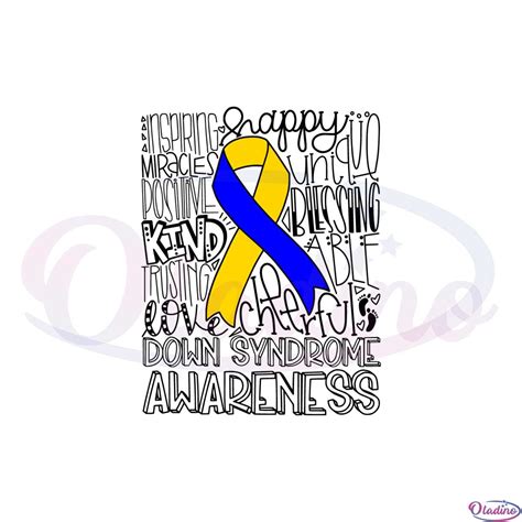 Down Syndrome Ribbon Down Right Perfect Quote Svg