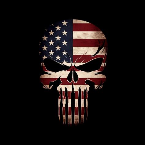 American Patriot Skull Punisher Clip Art Transparent Etsy