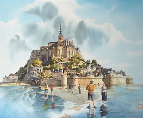 Mont Saint Michel Fine Art Print France De Laquarelle Etsy